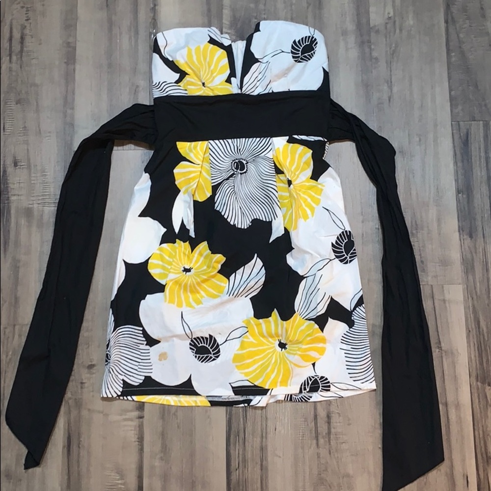 Trixxi black, yellow and white floral dress